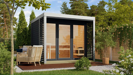 finská sauna KARIBU ARES 3 (334) antracit / bílá LG4532