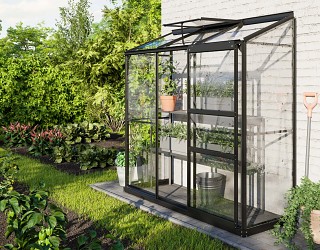 skleník VITAVIA IDA 1300 čiré sklo 3 mm černý LG4638