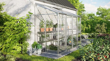 skleník VITAVIA IDA 3300 čiré sklo 3 mm stříbrný LG4639
