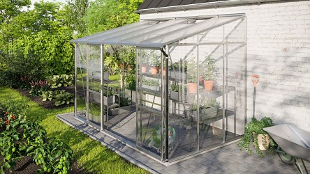 skleník VITAVIA IDA 6500 sklo 3 mm + PC 6 mm stříbrný LG4645