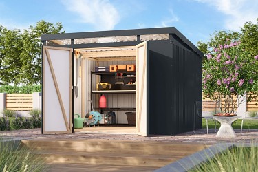 plechový domek KARIBU IRIDIUM 3,5 (48467) antracit LG4816