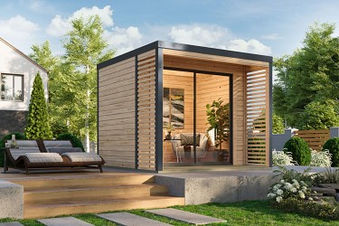 hybridní domek KARIBU SATURN (48350) natur / antracit LG4821
