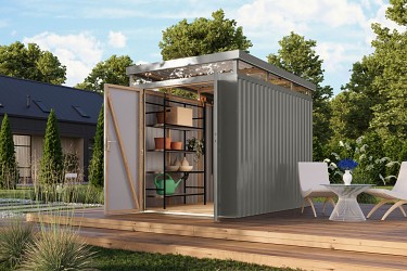 plechový domek KARIBU AURUM 2,5 (53667) šedý LG4832