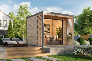 hybridní domek KARIBU SATURN (48349) natur / šedý LG4822