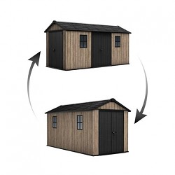 Zahradní domek Keter Apex 7,5 x 15 Ashwood, s podlahou