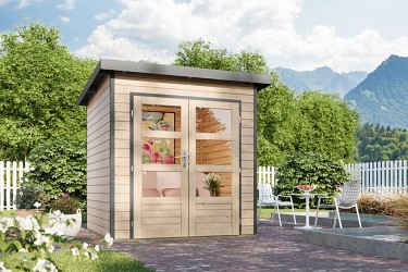 hybridní domek KARIBU PLUTO 1 (48164) natur / šedý LG4871