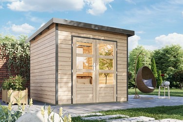 hybridní domek KARIBU PLUTO 3 (48219) natur / šedý LG4898