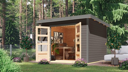 hybridní domek KARIBU PLUTO 6 (12432) terragrau / šedý LG4889