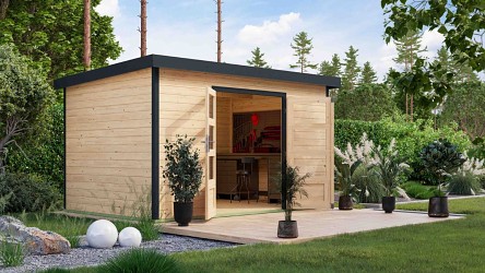 hybridní domek KARIBU PLUTO 7 (12441) natur / antracit LG4890