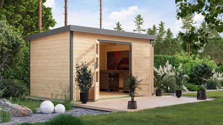 hybridní domek KARIBU PLUTO 7 (12440) natur / šedý LG4891