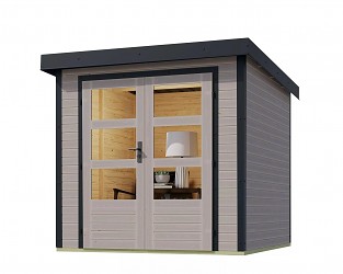 hybridní domek KARIBU JUPITER 3D (12299) světle šedý / antracit LG4992