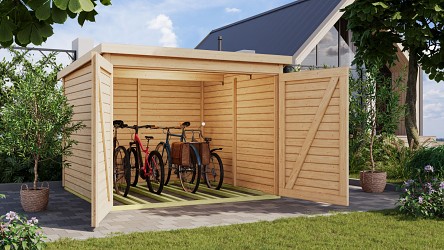 dřevěná garáž KARIBU FAHRRADGARAGE 4 (12484) natur LG5025