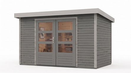 hybridní domek KARIBU JUPITER 4D (12323) světle šedý / sv. šedá LG5028
