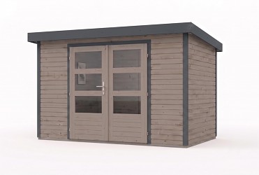 hybridní domek KARIBU JUPITER 5D (12337) světle šedý / antracit LG5048