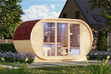 finská sauna KARIBU FASSAUNA BREIT (67219) LG5508