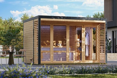 finská sauna KARIBU ARES 4 (66787) natur / antracit LG5523