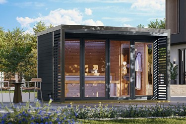 finská sauna KARIBU ARES 4 (66788) antracit / šedá LG5524