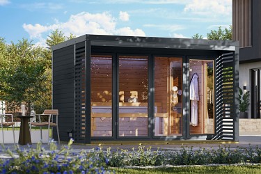 finská sauna KARIBU ARES 4 (66789) antracit / antracit LG5525