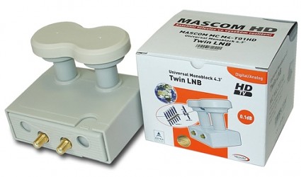 Konvertor LNB Mascom MonoBlock Twin, 2 účastníci / 2 družice